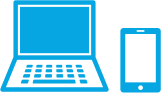 ノートパソコンとタブレットのアイコン